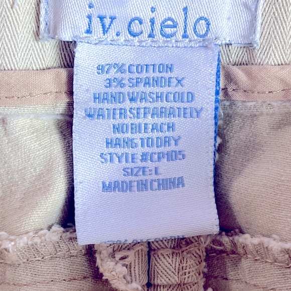 Iv. Cielo Vintage Y2K Beige Capris with Lace-Up Cuffs sz L - Picture 7 of 8